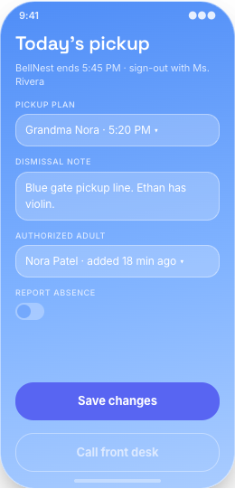 After-School Program prototype screen showing Program Highlights