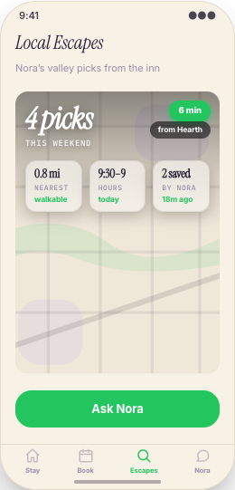 Bed and Breakfast Inn prototype screen showing Reserve Room